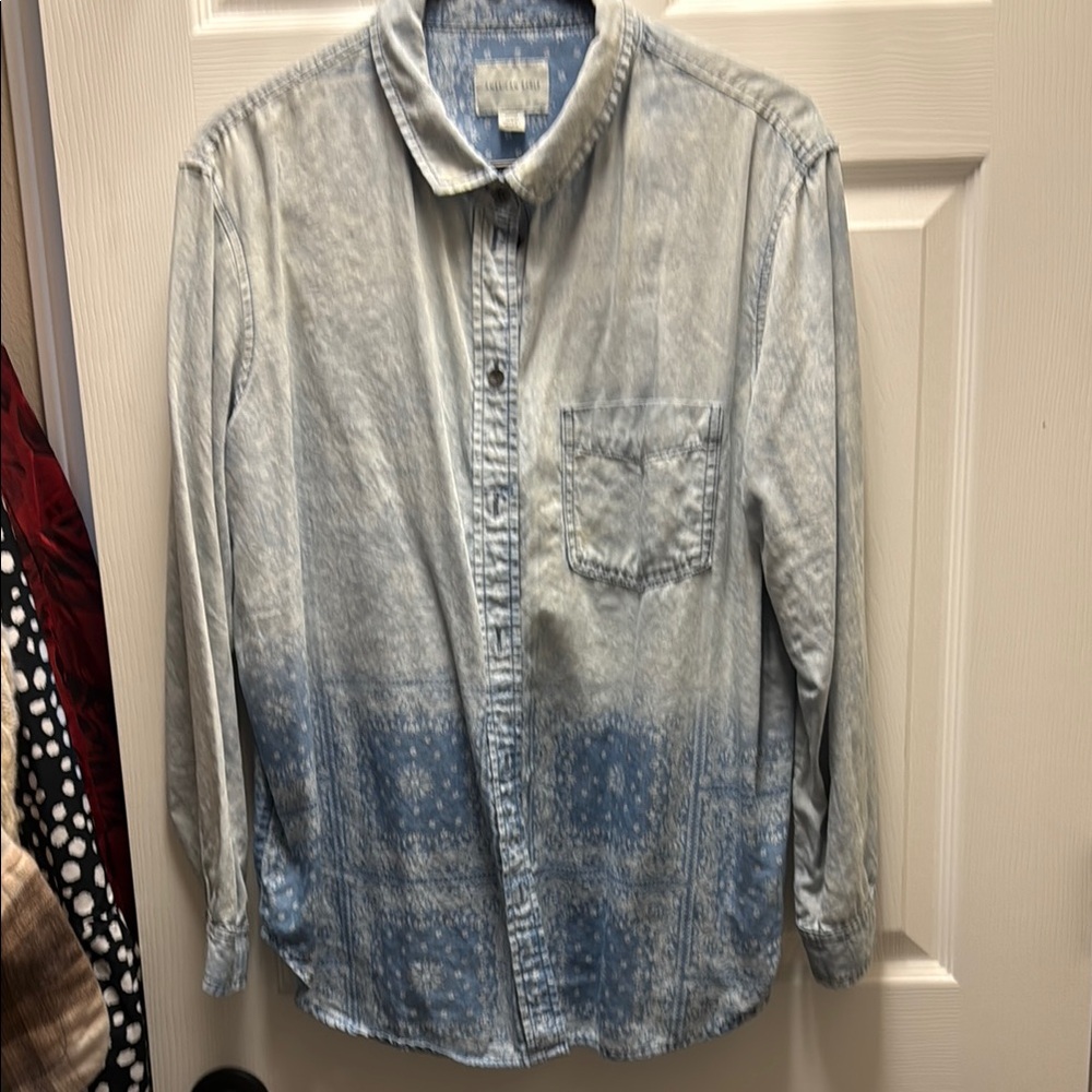 American Eagle Outfitters Blue Casual Button Down Shirt